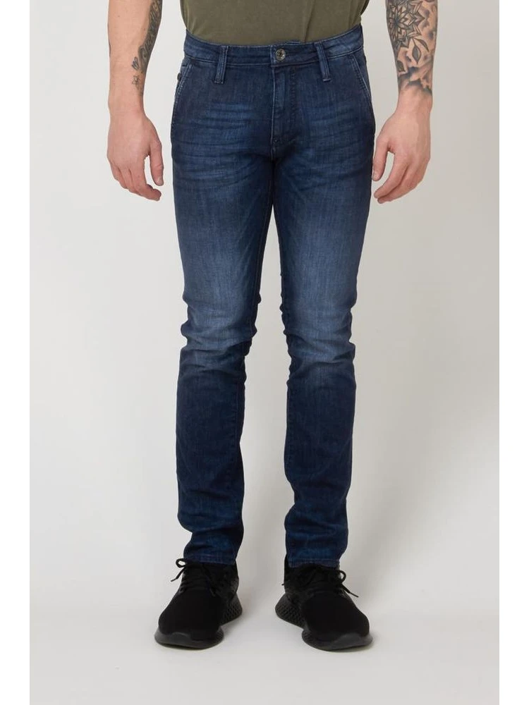 Blue Cotton Slim Fit Jeans