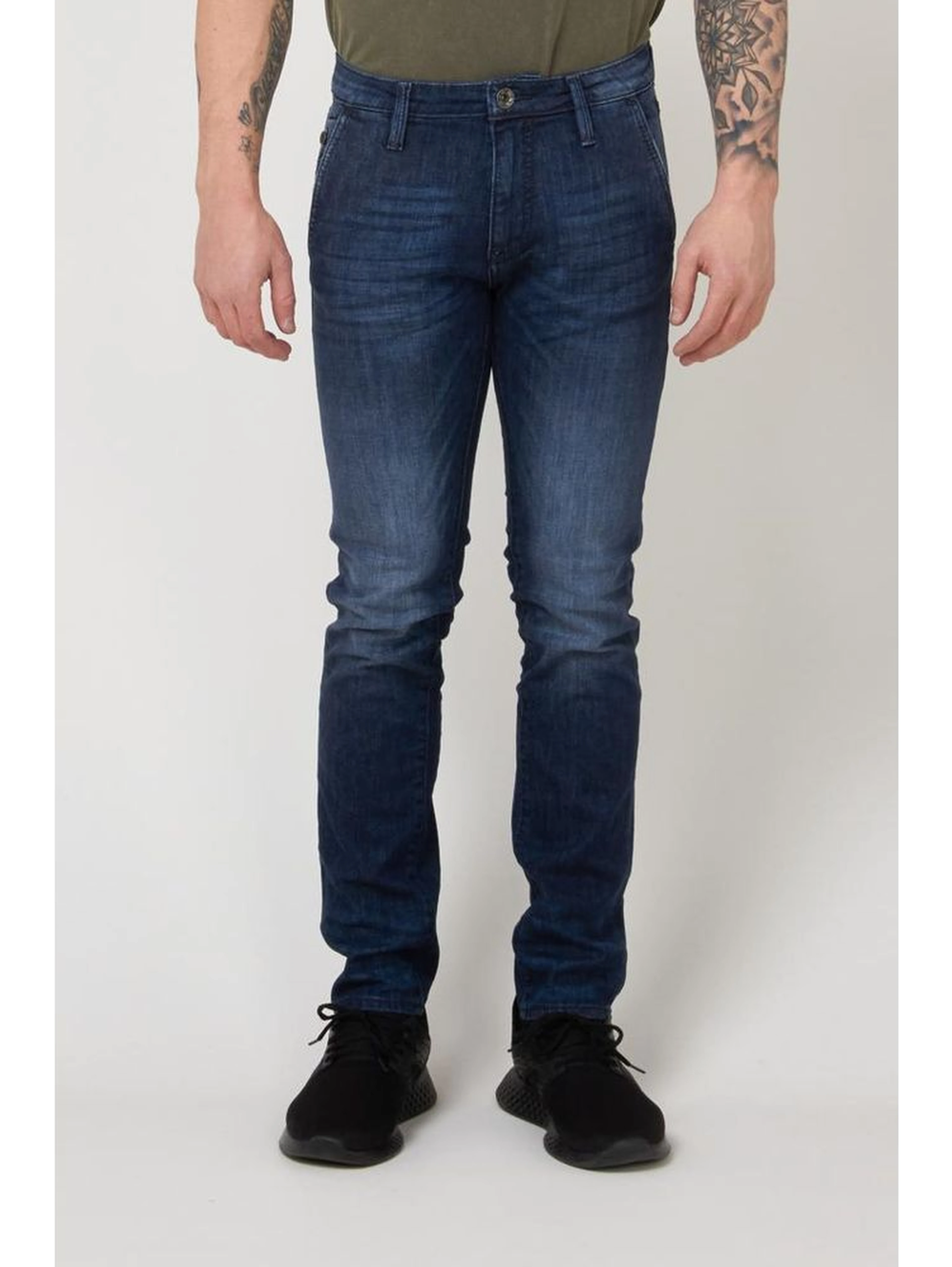 Blue Cotton Slim Fit Jeans