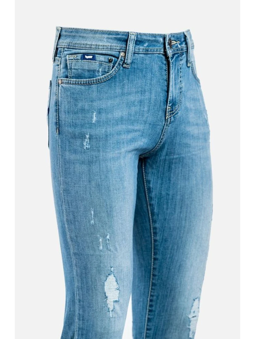 Blue Cotton Skinny Jeans