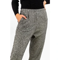 Black Wool Casual Pants