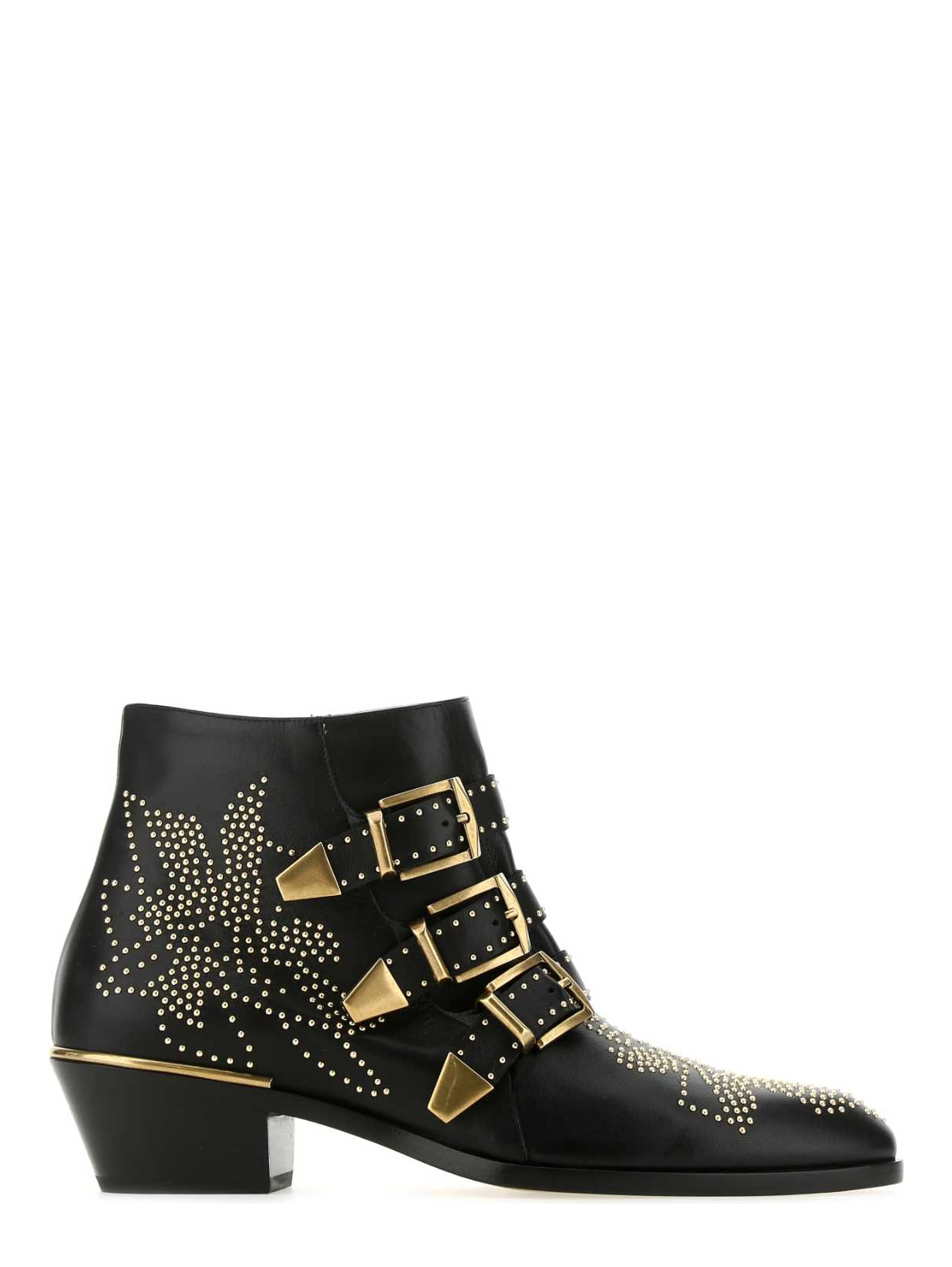 Chloé Susanna Studded Buckle Boots | Black | FARFETCH