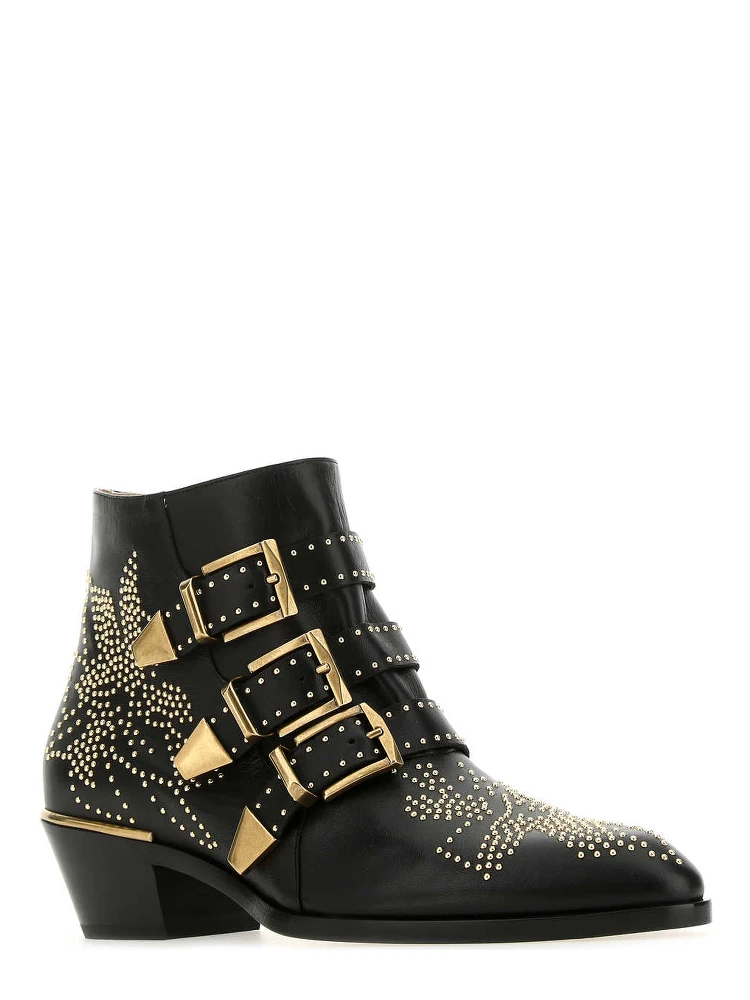 Chloé Susanna Studded Buckle Boots | Black | FARFETCH alternative