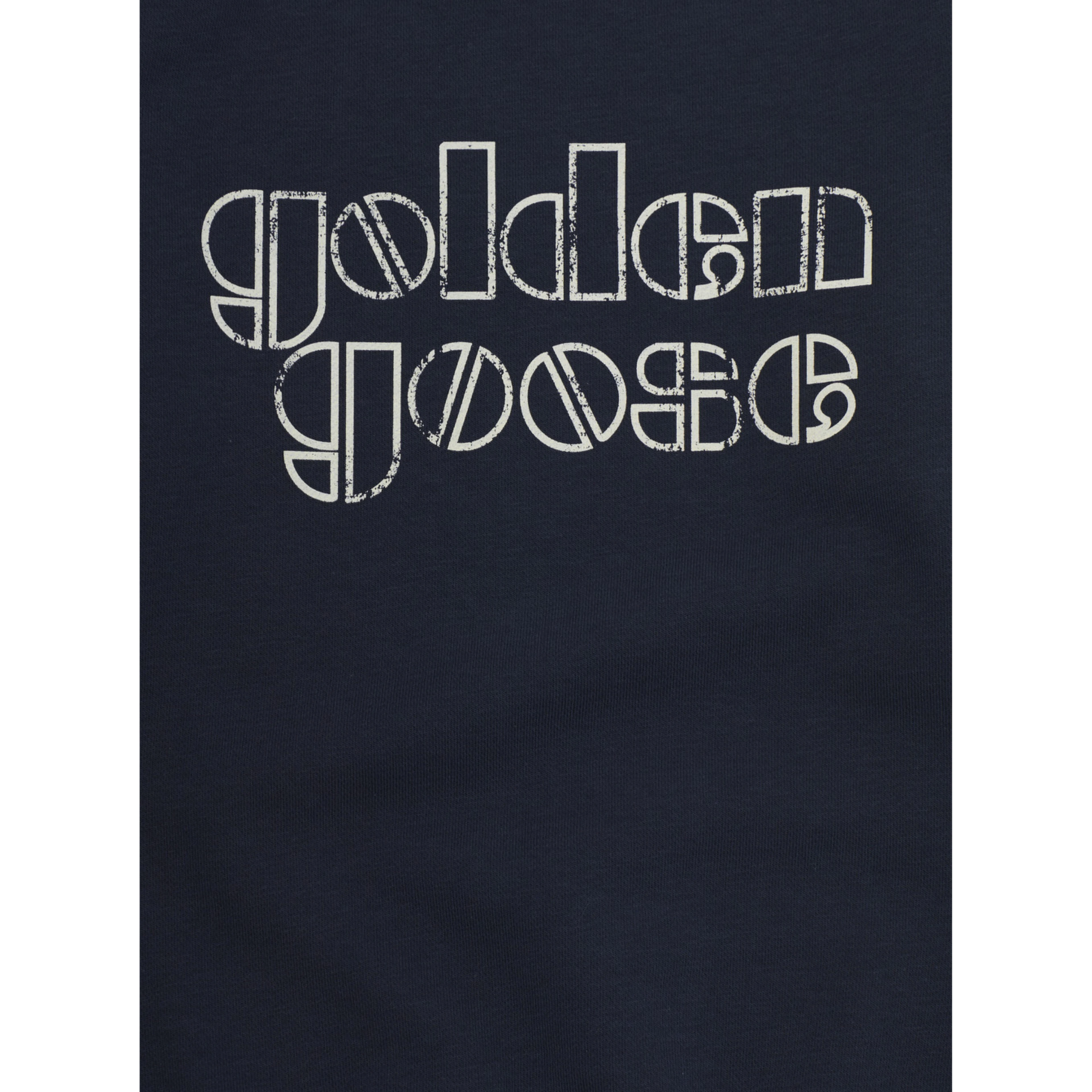 Blue Crewneck Sweatshirt with Logo Lettering on the Front in Cotton Blend Boy