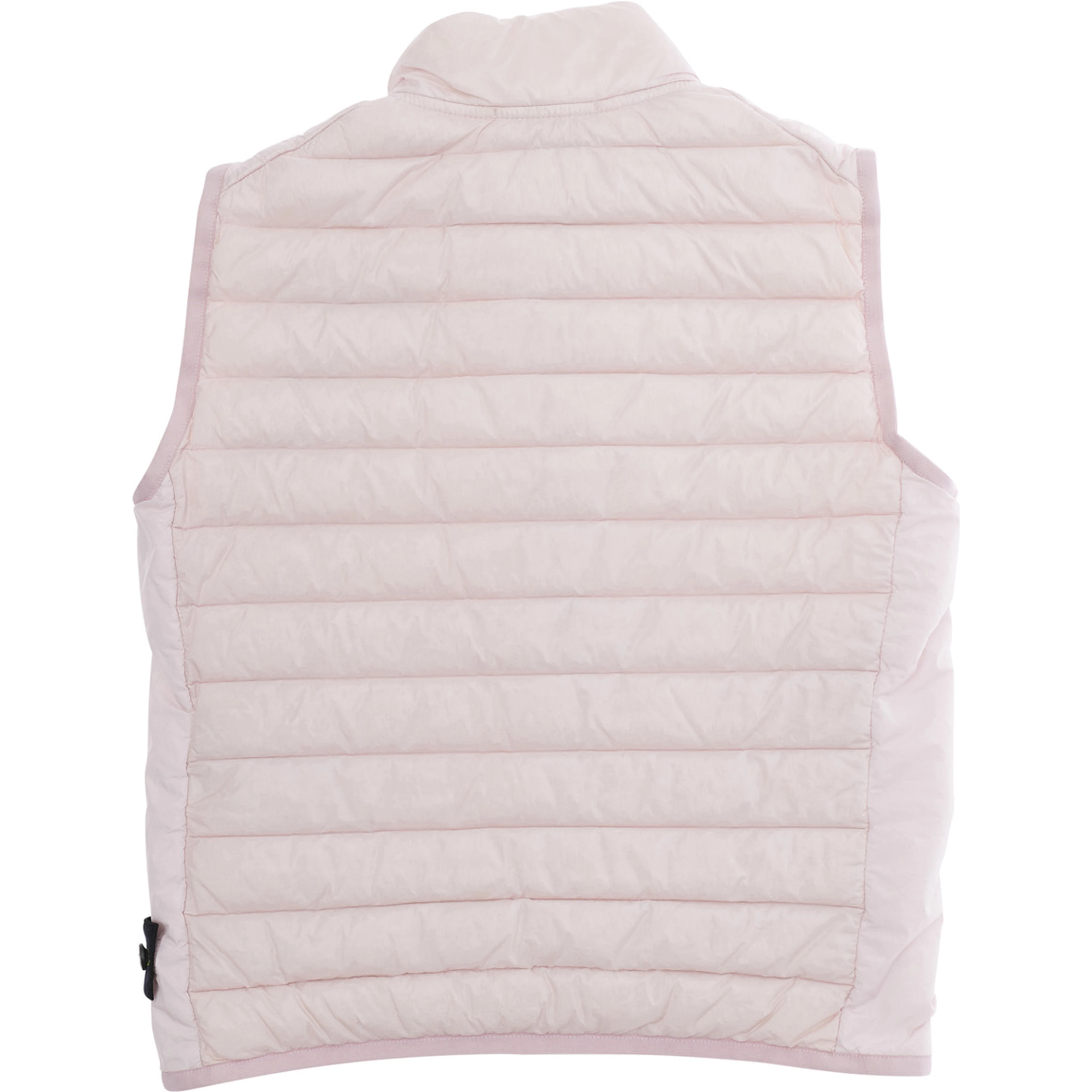 Sleeveless Puffer Jacket with Logo Patch on the Side and Two Zip Pockets on the Front in Pink Tech Fabric for Kids