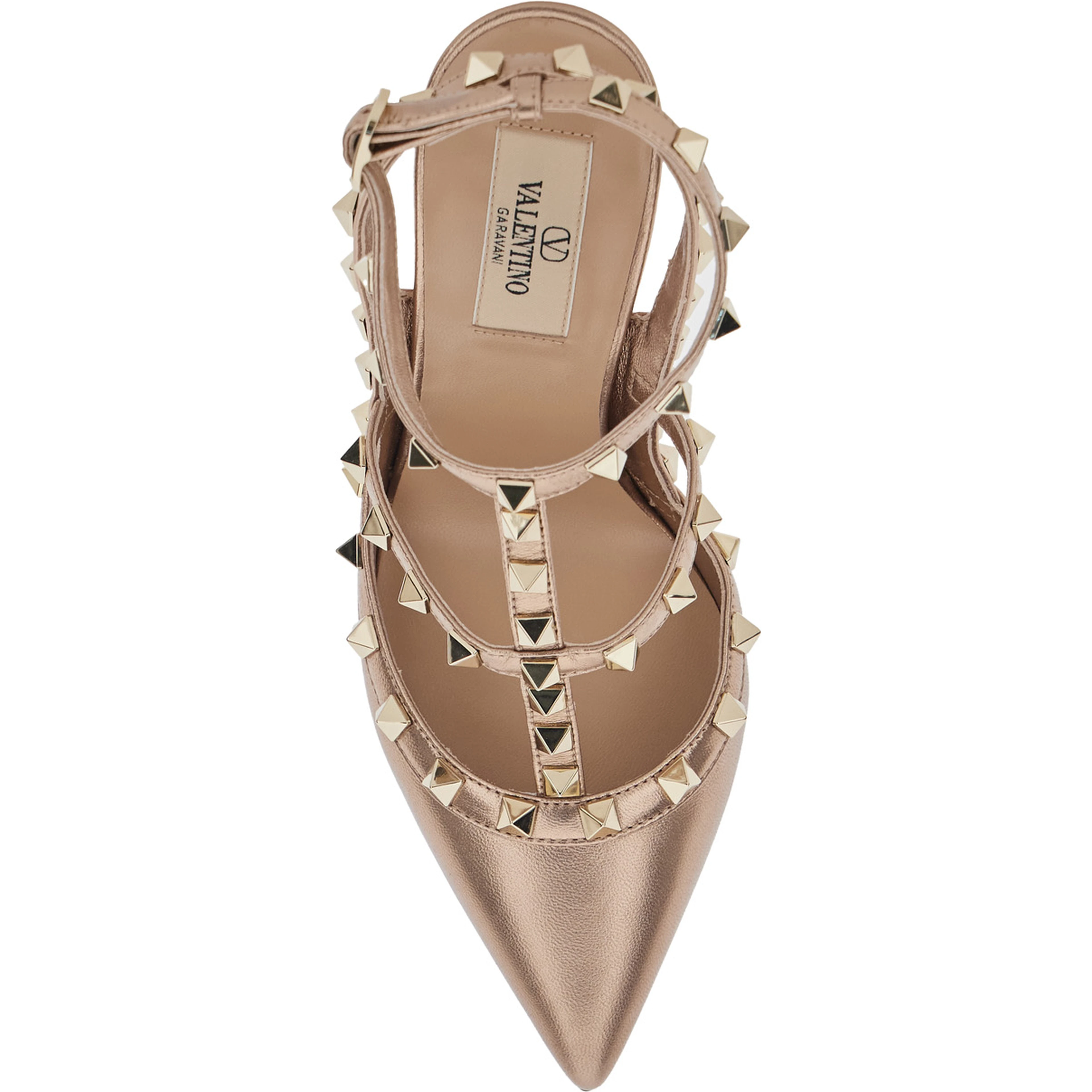 ANKLE STRAP | ROCKSTUD | T. 100 | NAPPA LAMINATA/PLATINUM STUD