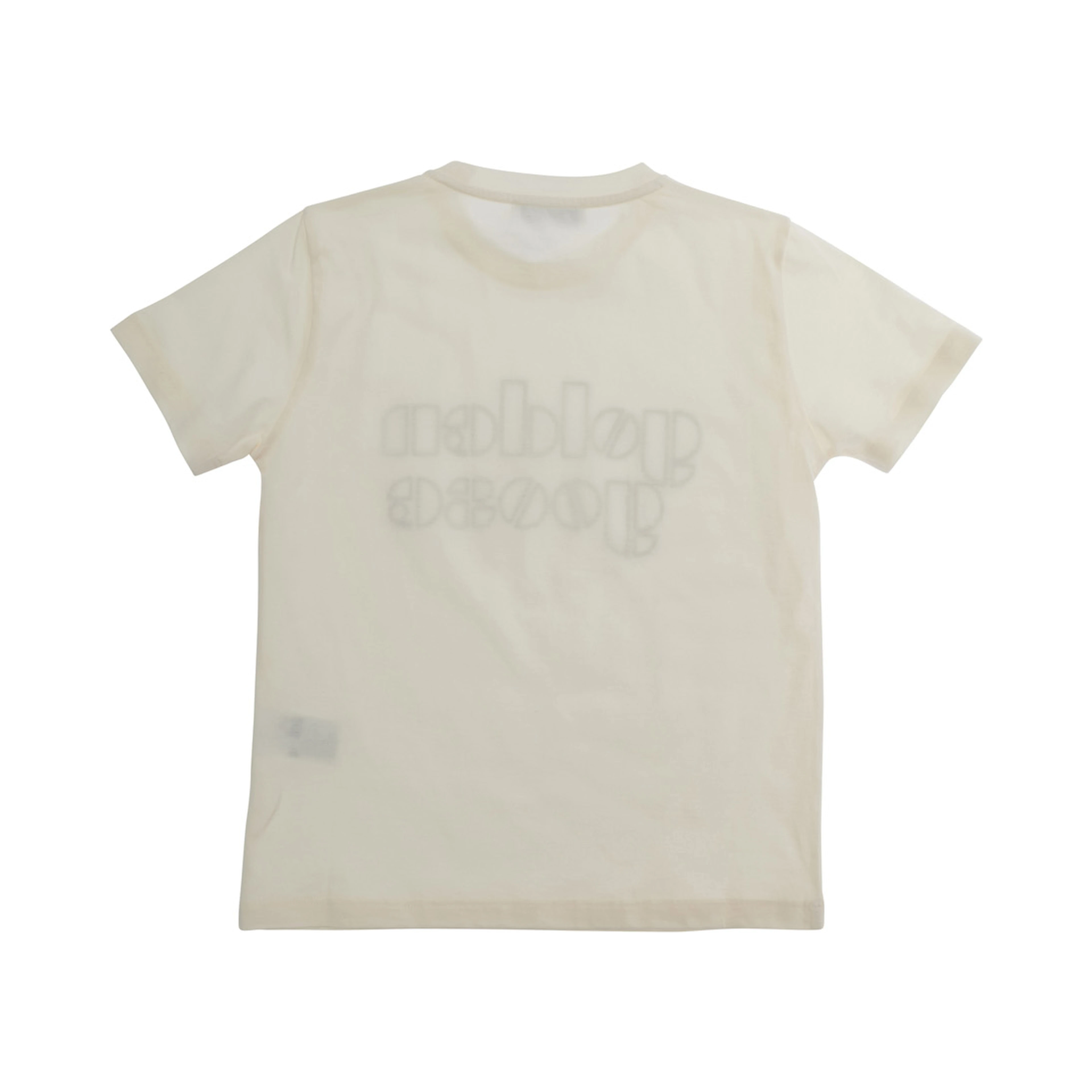 White Crew Neck T-Shirt with logo lettering on the front in Cotton Boy