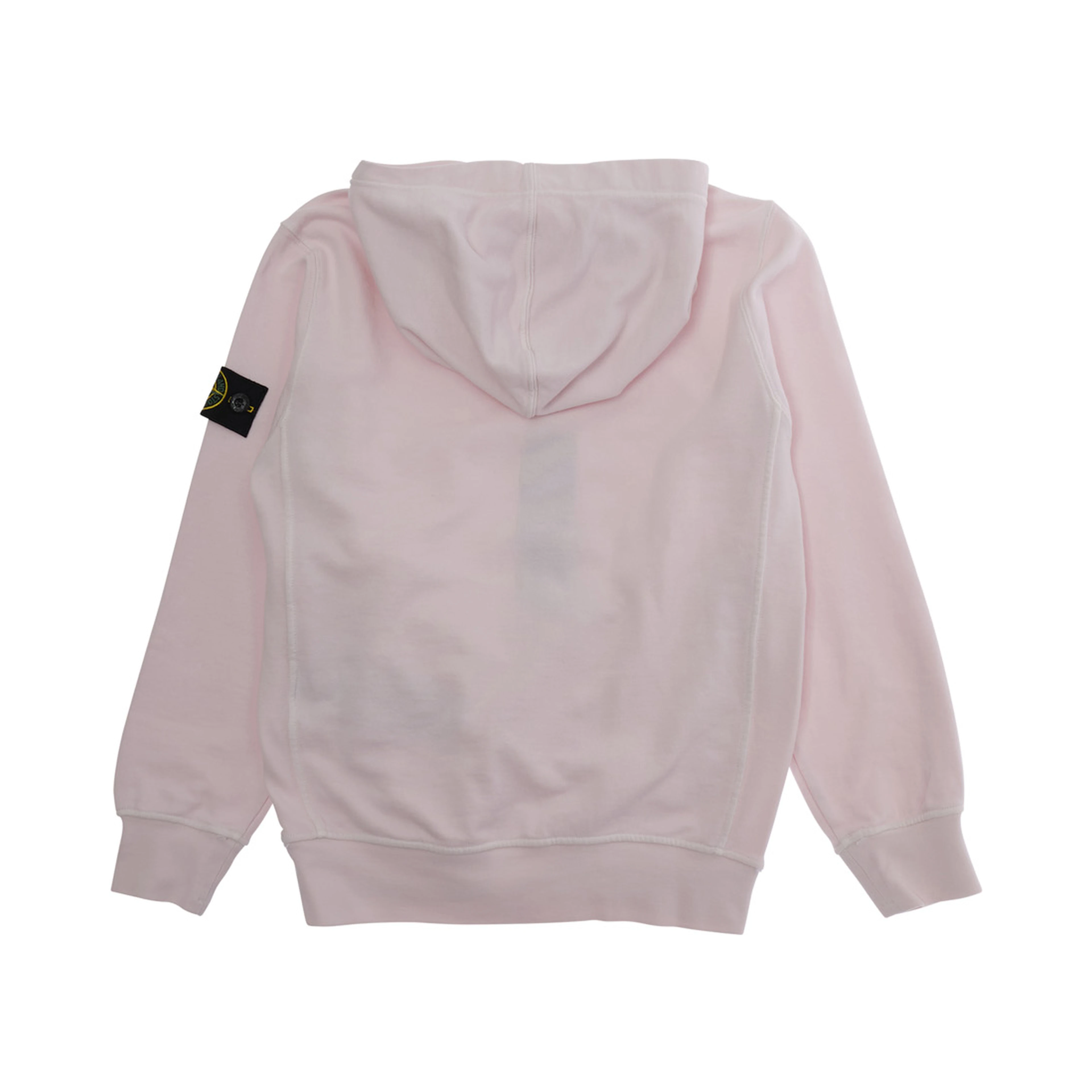 Pink Hoodie with Fixed Hood and Logo Patch on the Sleeve in Cotton Boy