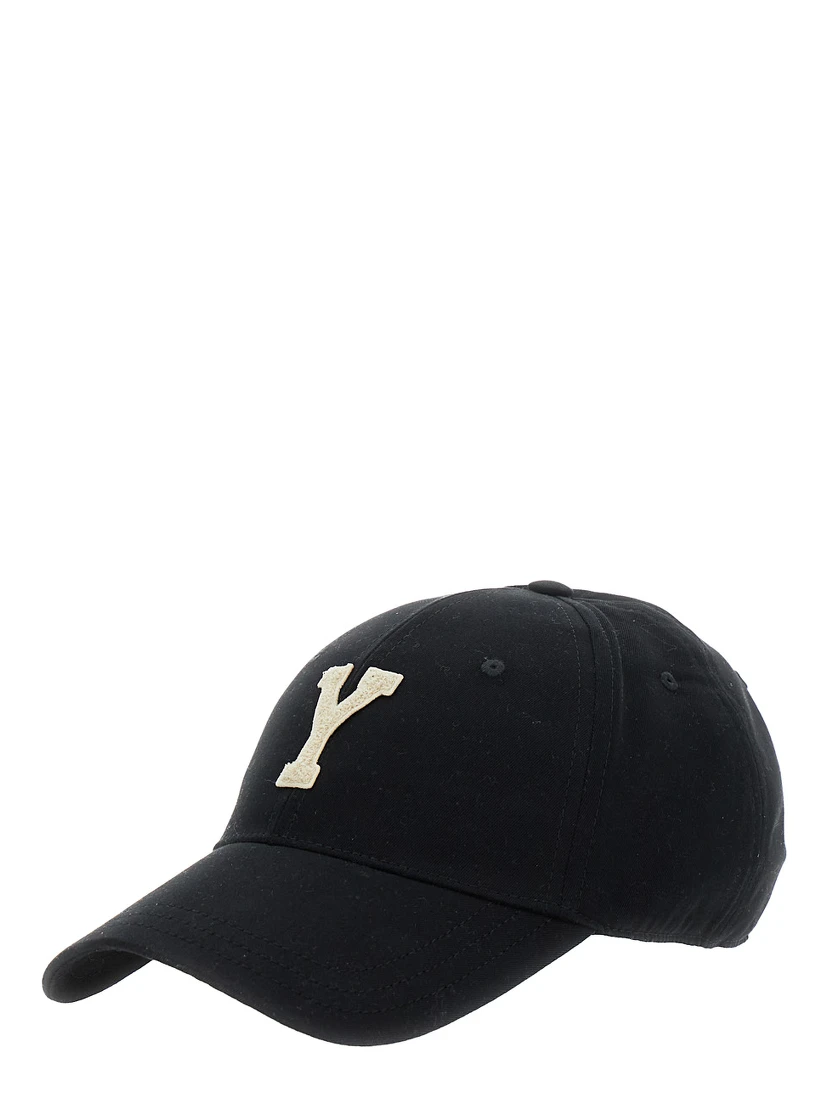 Black Baseball Cap with Maxi Logo on the Front in Cotton Man