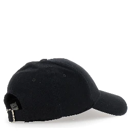 Black Baseball Cap with Maxi Logo on the Front in Cotton Man
