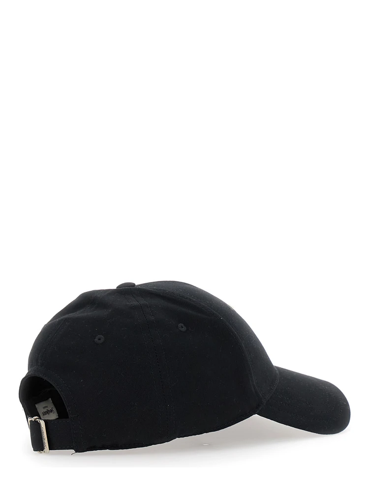 Black Baseball Cap with Maxi Logo on the Front in Cotton Man alternative