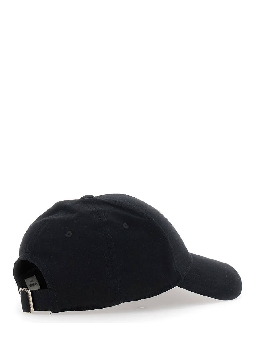 Black Baseball Cap with Maxi Logo on the Front in Cotton Man