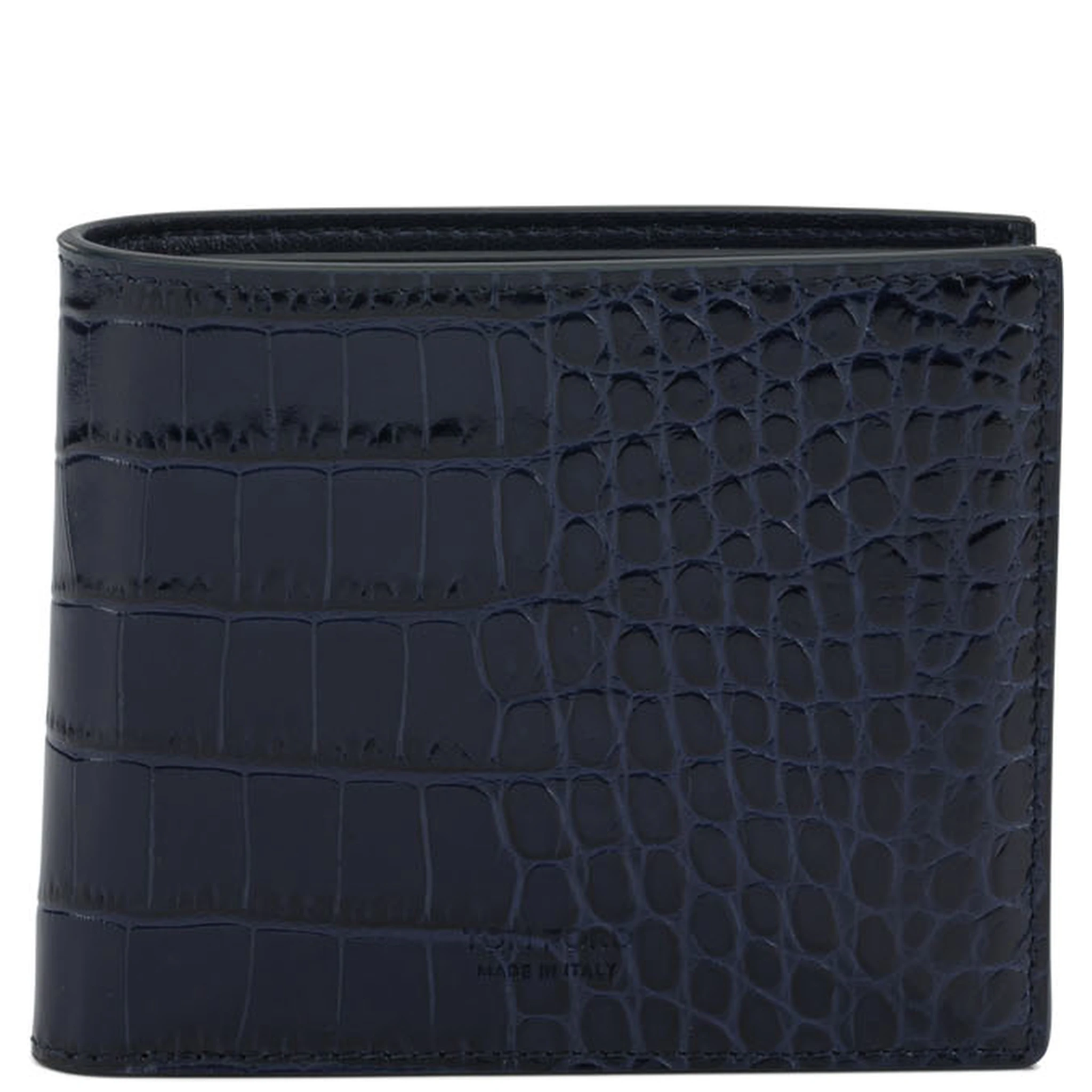 Crocodile print leather wallet