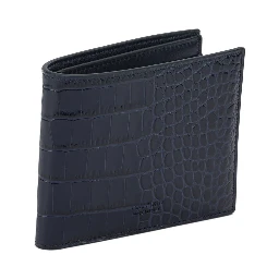 Crocodile print leather wallet