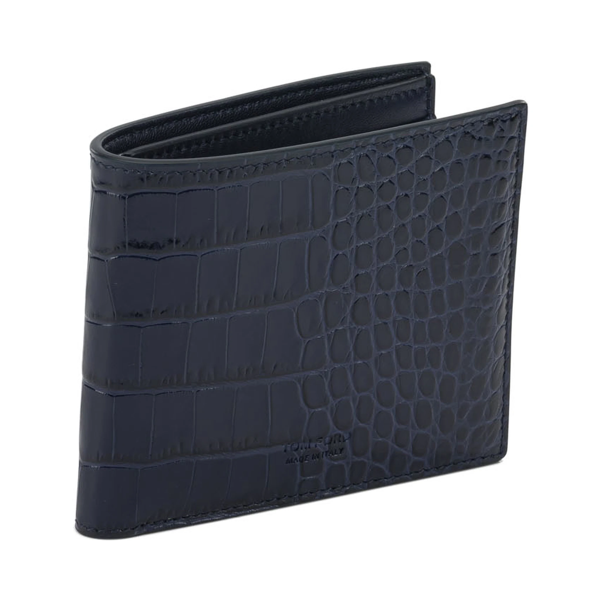 Crocodile print leather wallet