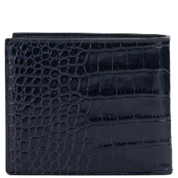 Crocodile print leather wallet