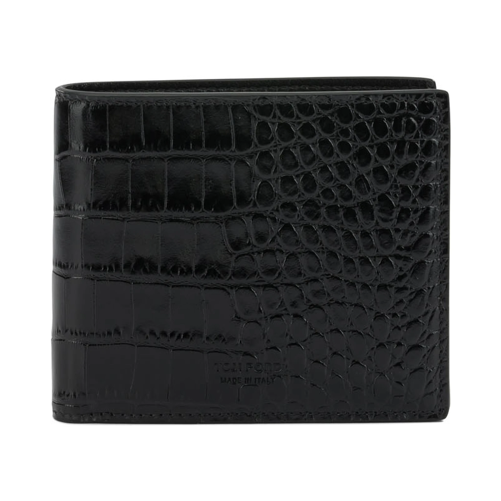 محفظة جلدية بنقشة جلد التمساح