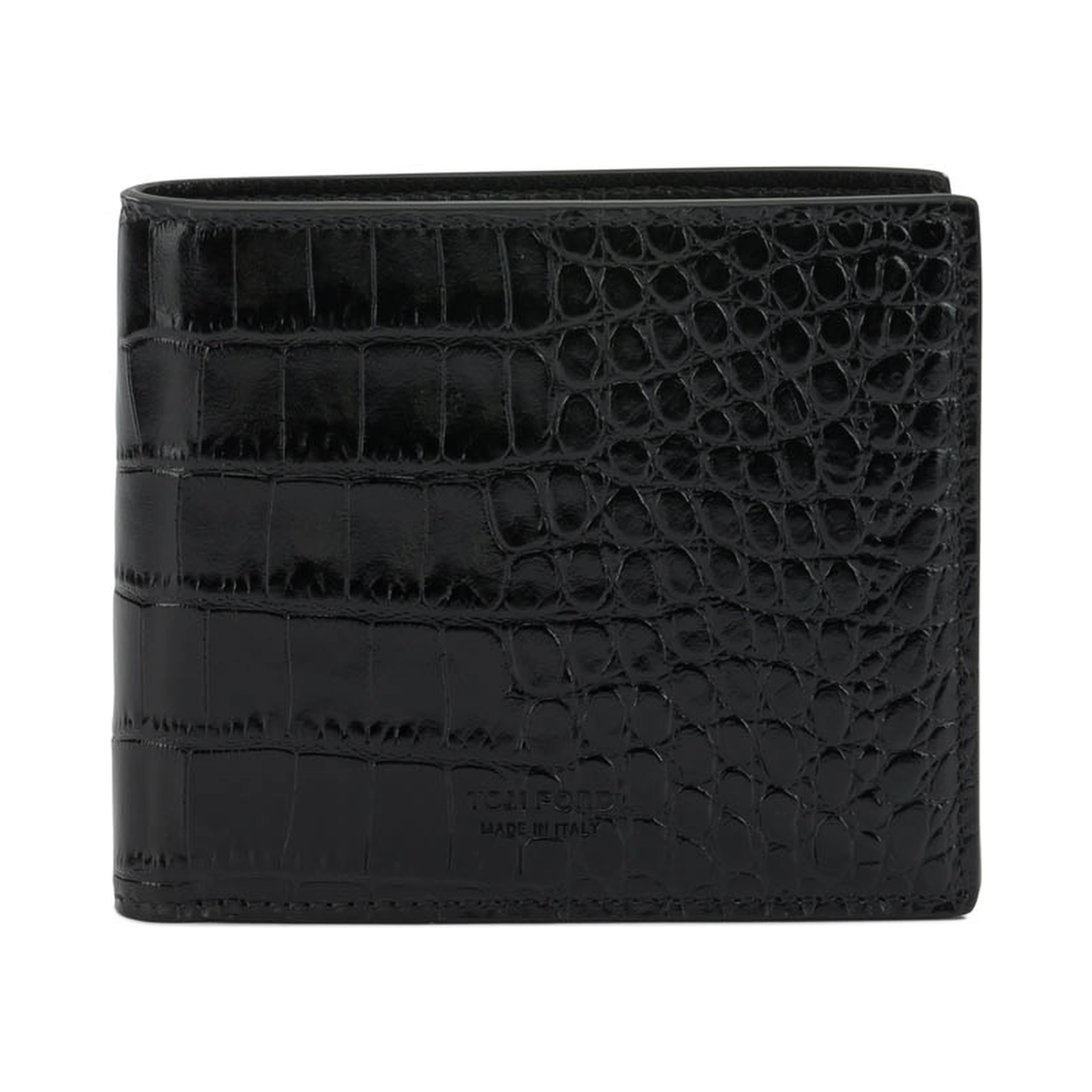 Crocodile print leather wallet