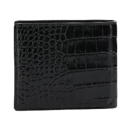 محفظة جلدية بنقشة جلد التمساح