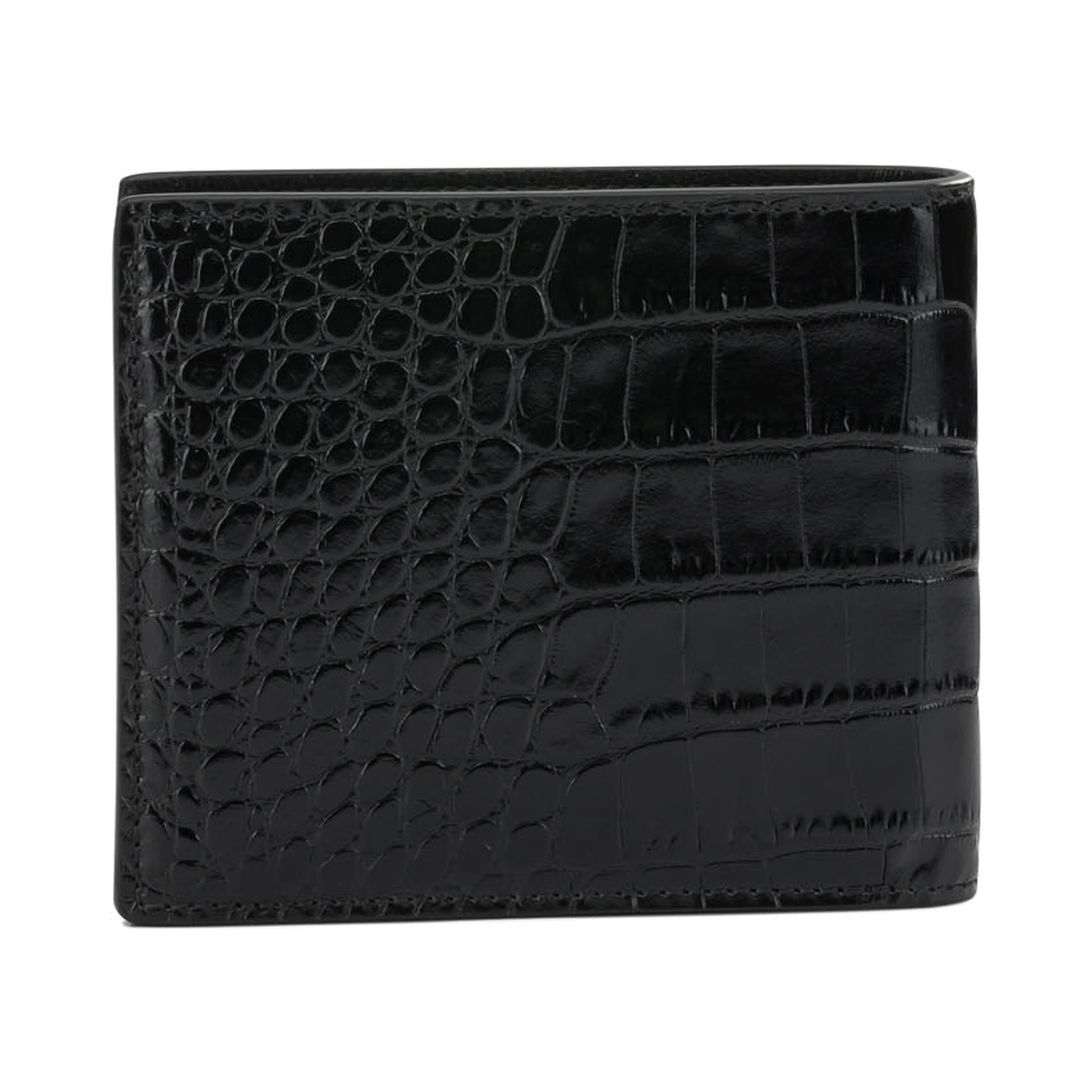 Crocodile print leather wallet