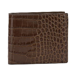 محفظة جلدية بنقشة جلد التمساح