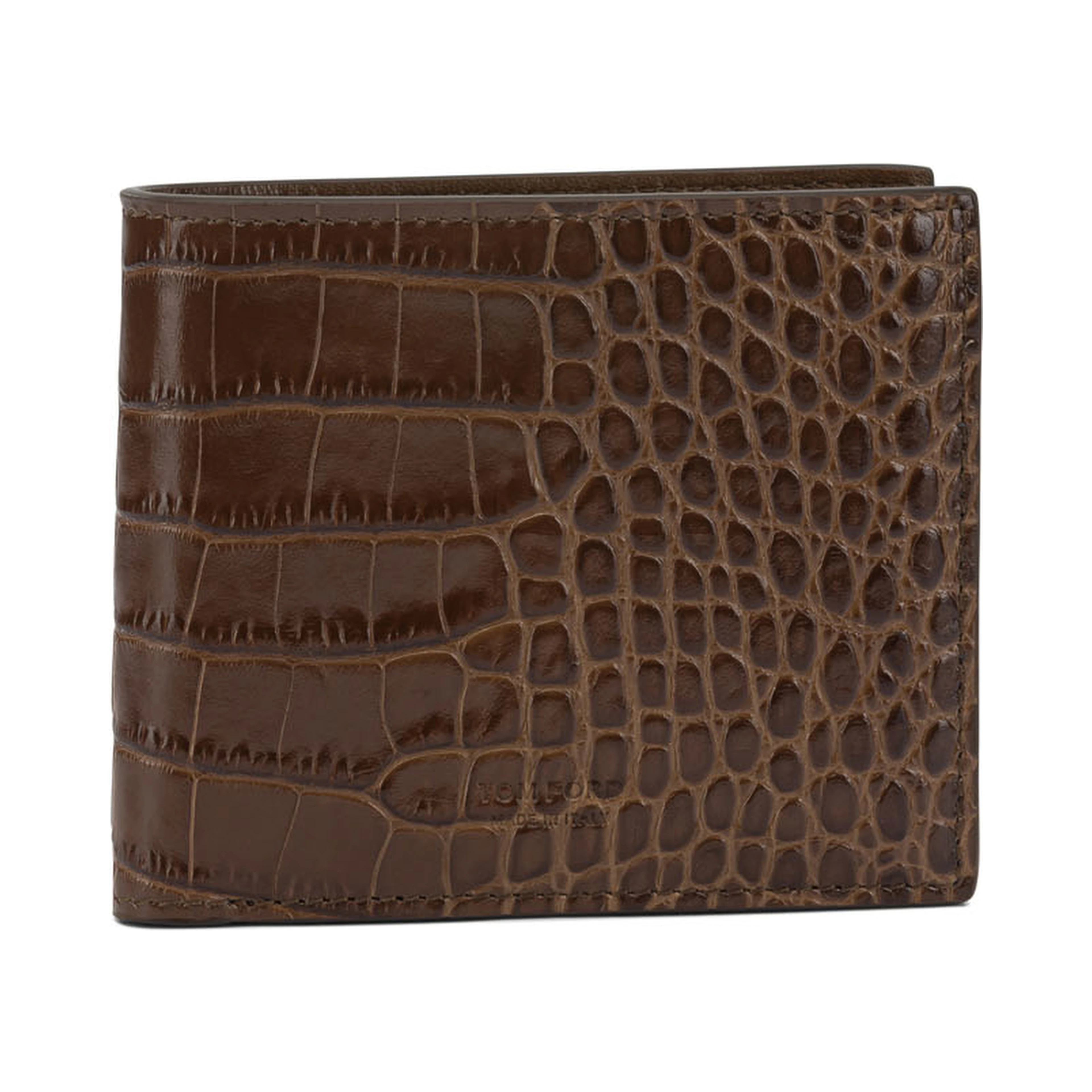 Crocodile print leather wallet