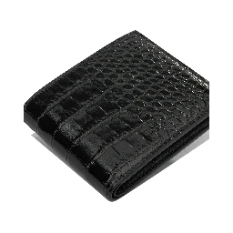 محفظة جلدية بنقشة جلد التمساح