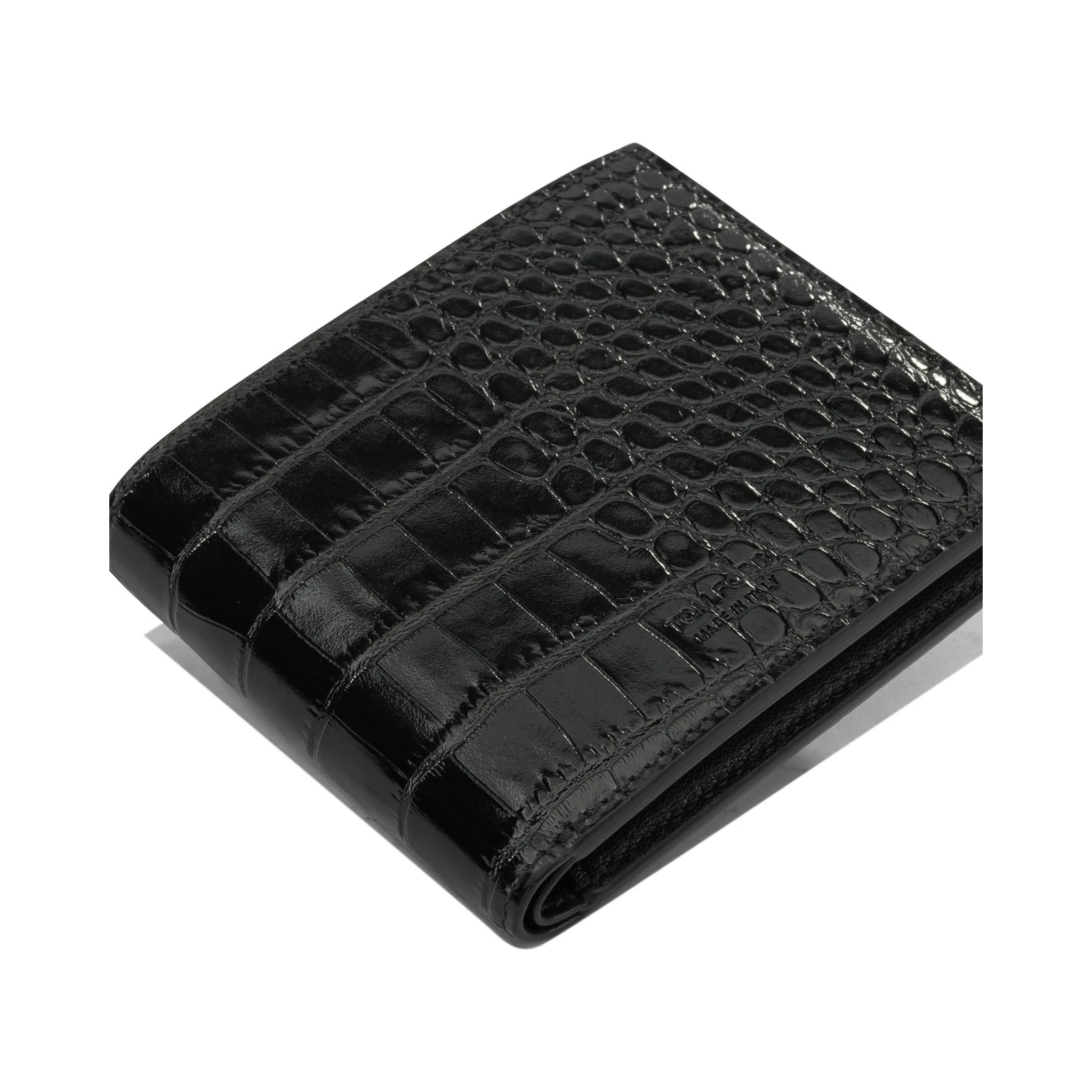 محفظة جلدية بنقشة جلد التمساح