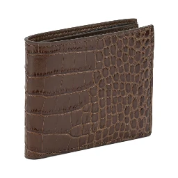 محفظة جلدية بنقشة جلد التمساح