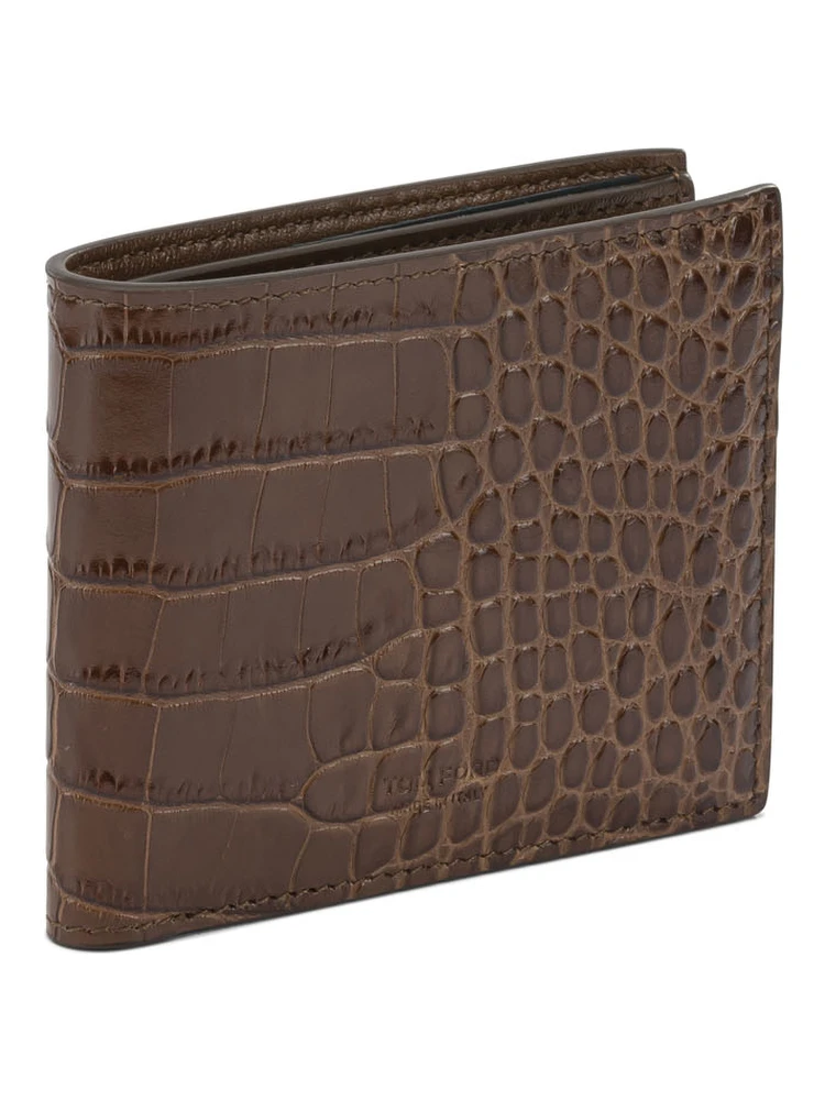 Crocodile print leather wallet alternative