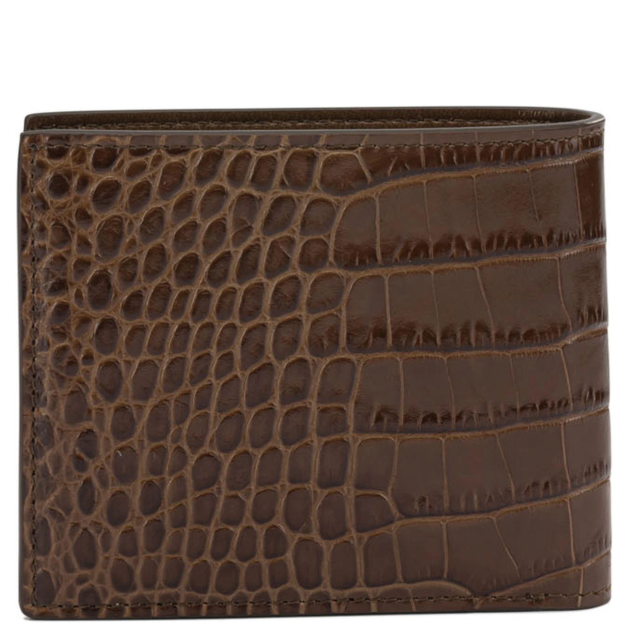 محفظة جلدية بنقشة جلد التمساح