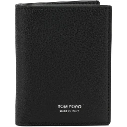 Grain leather folding card holder