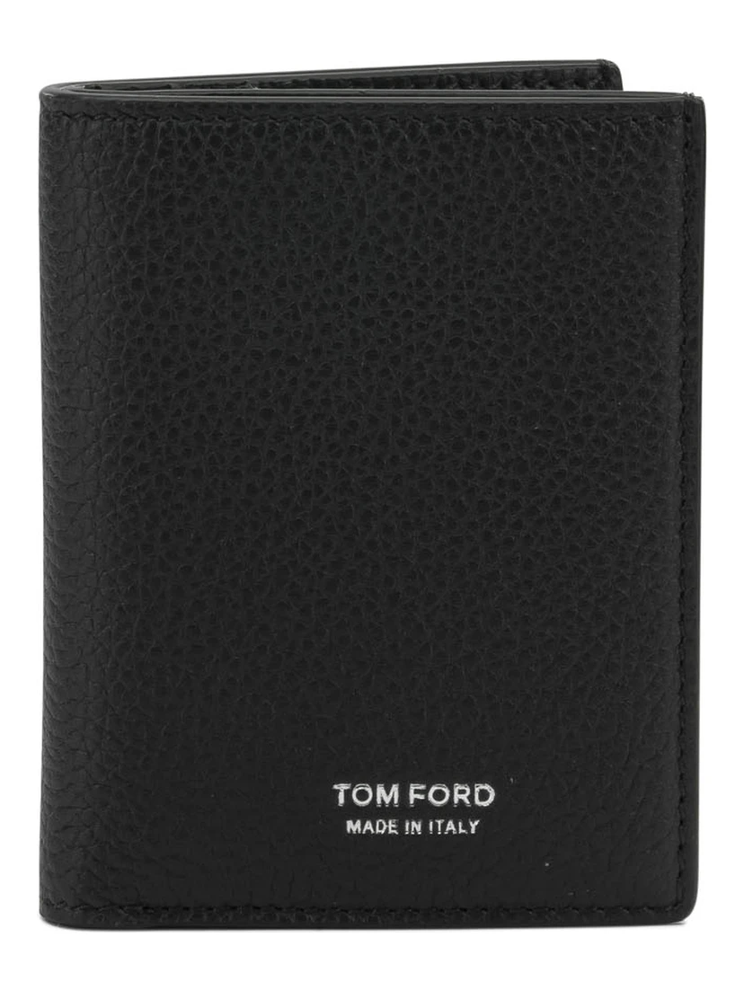 Grain leather folding card holder