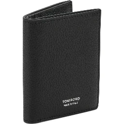 Grain leather folding card holder