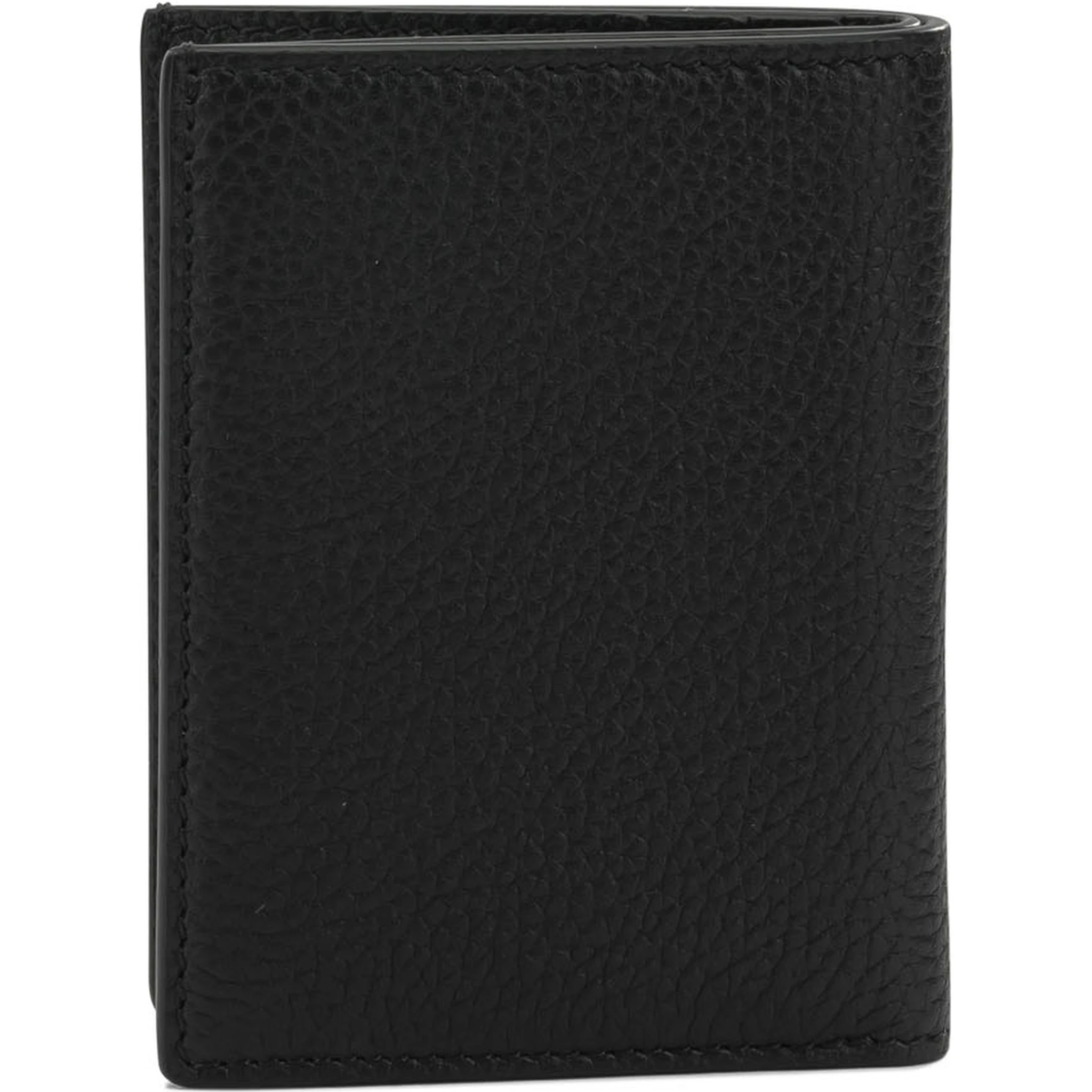 Grain leather folding card holder