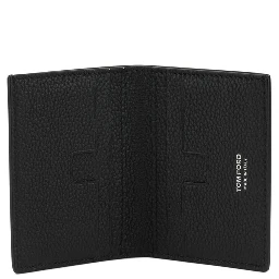 Grain leather folding card holder