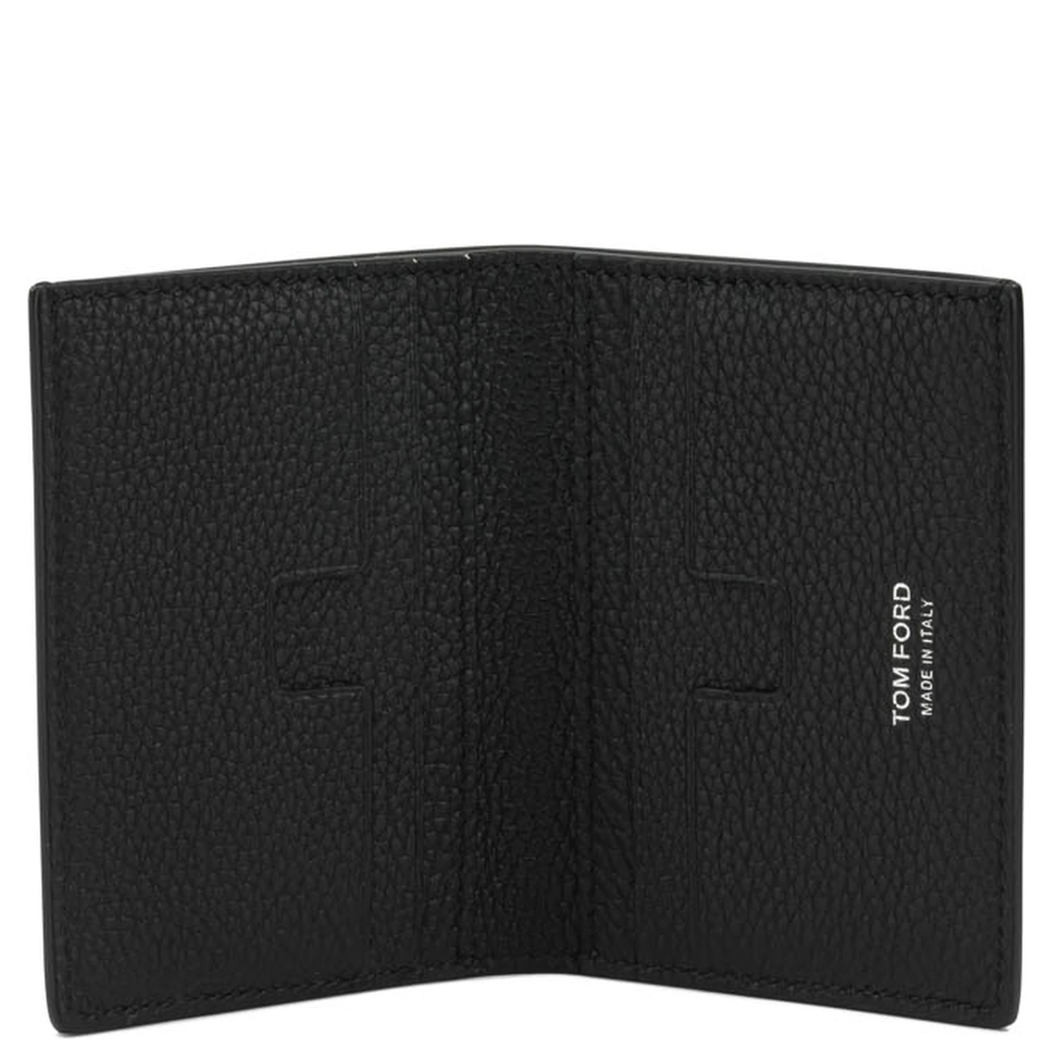 Grain leather folding card holder