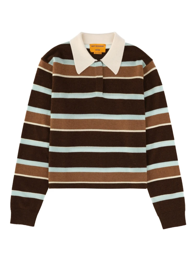 "CROPPED STRIPE RUGBY" POLO SHIRT