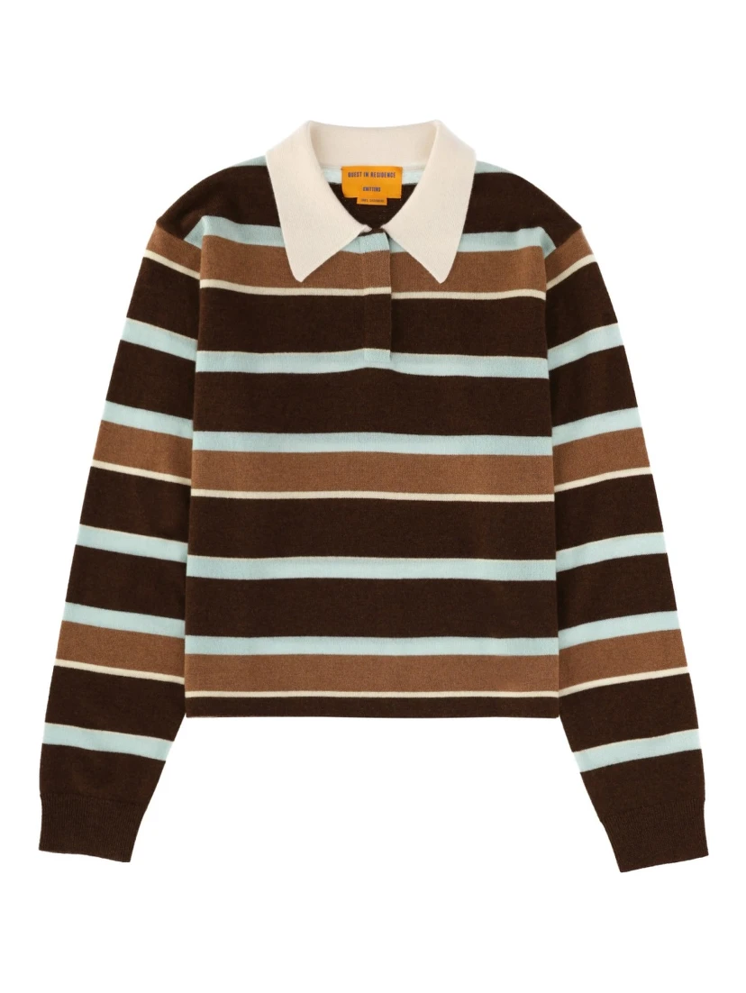 "CROPPED STRIPE RUGBY" POLO SHIRT