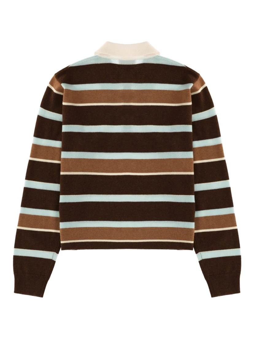 "CROPPED STRIPE RUGBY" POLO SHIRT