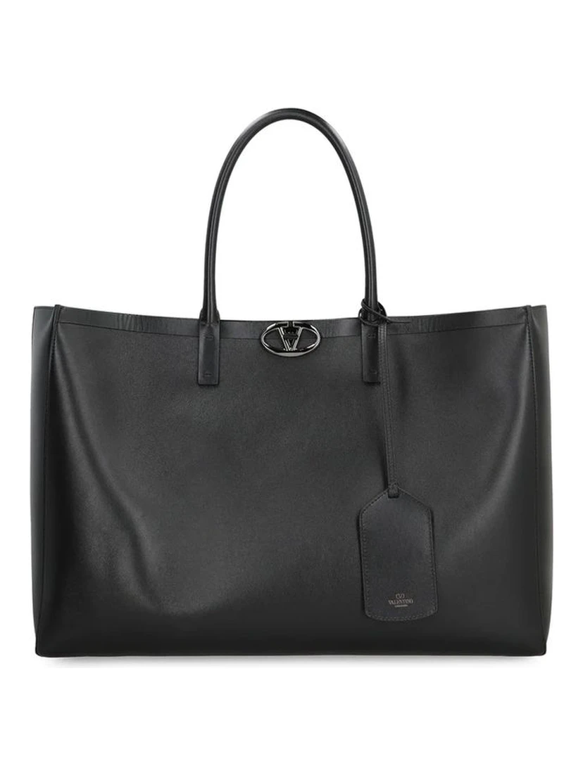 Black Calfskin Tote Bag