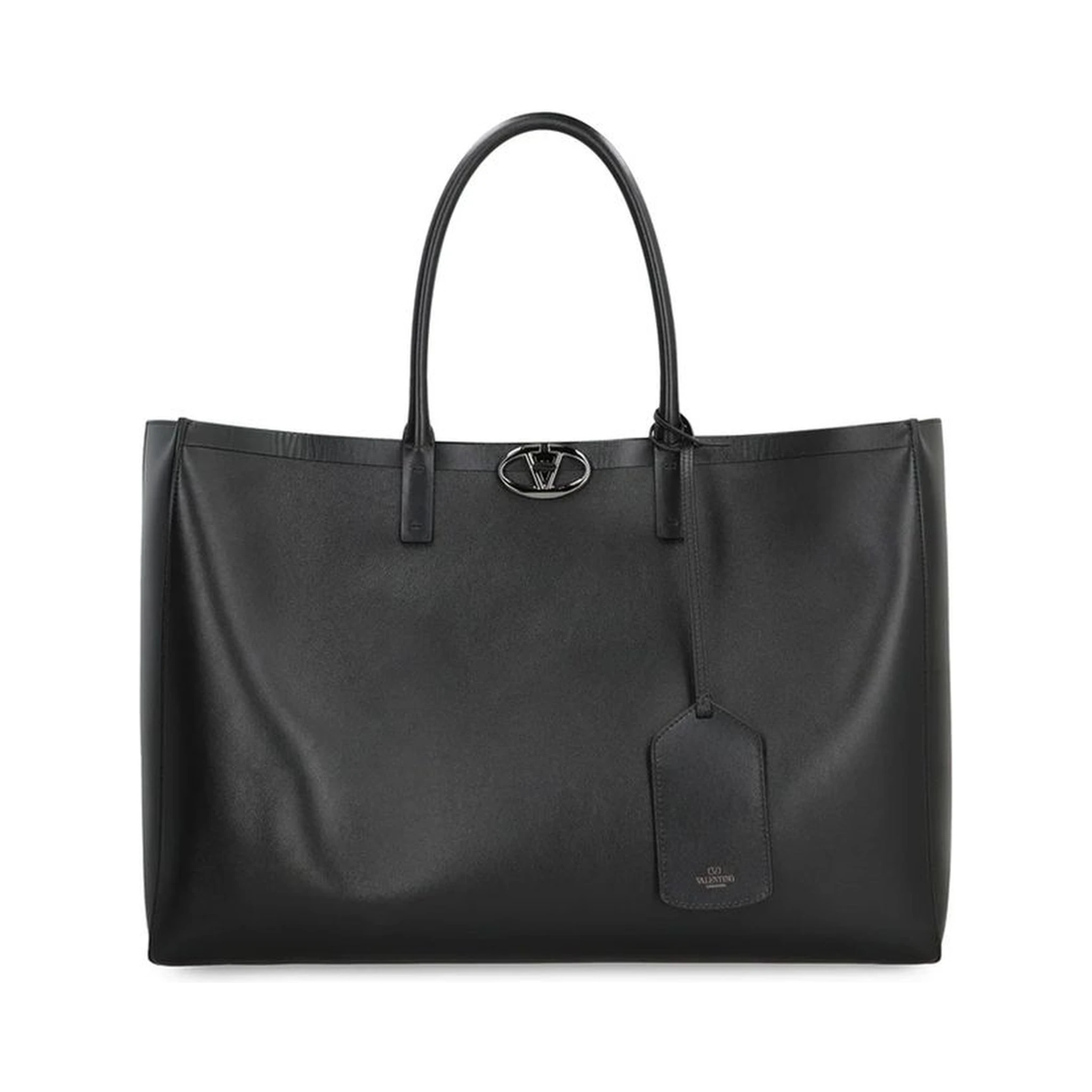 Black Calfskin Tote Bag