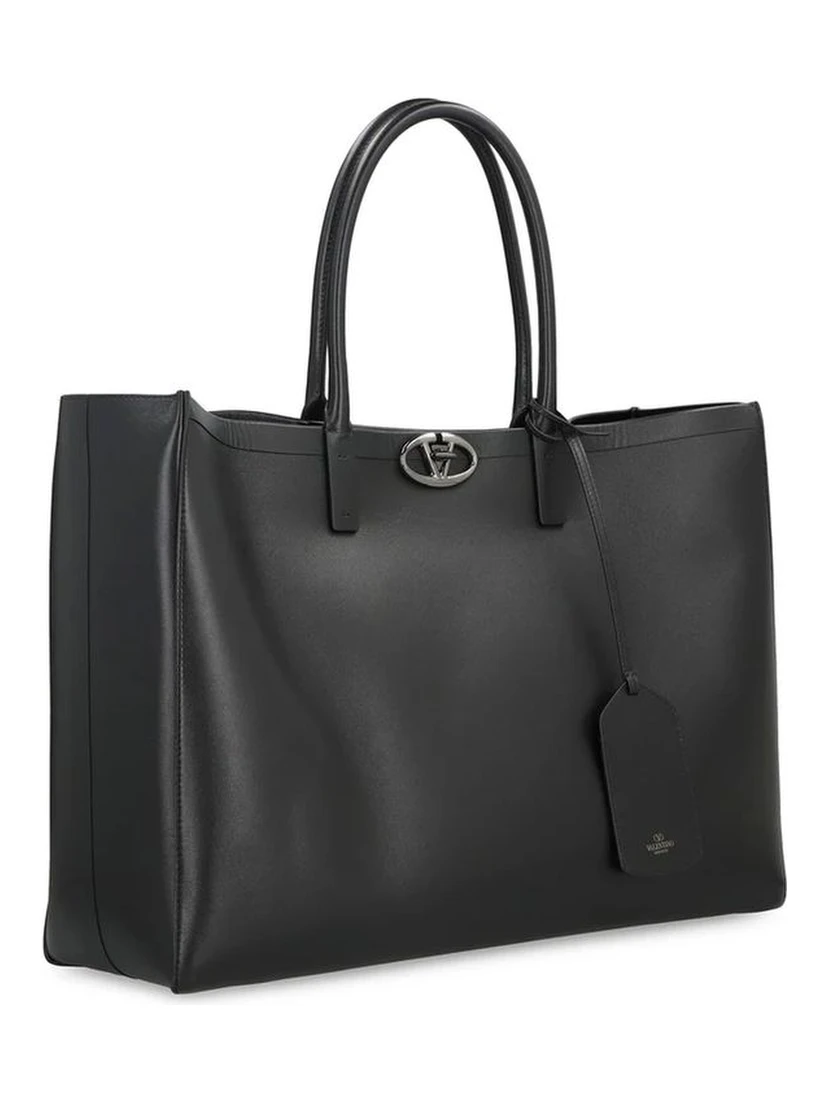 Black Calfskin Tote Bag