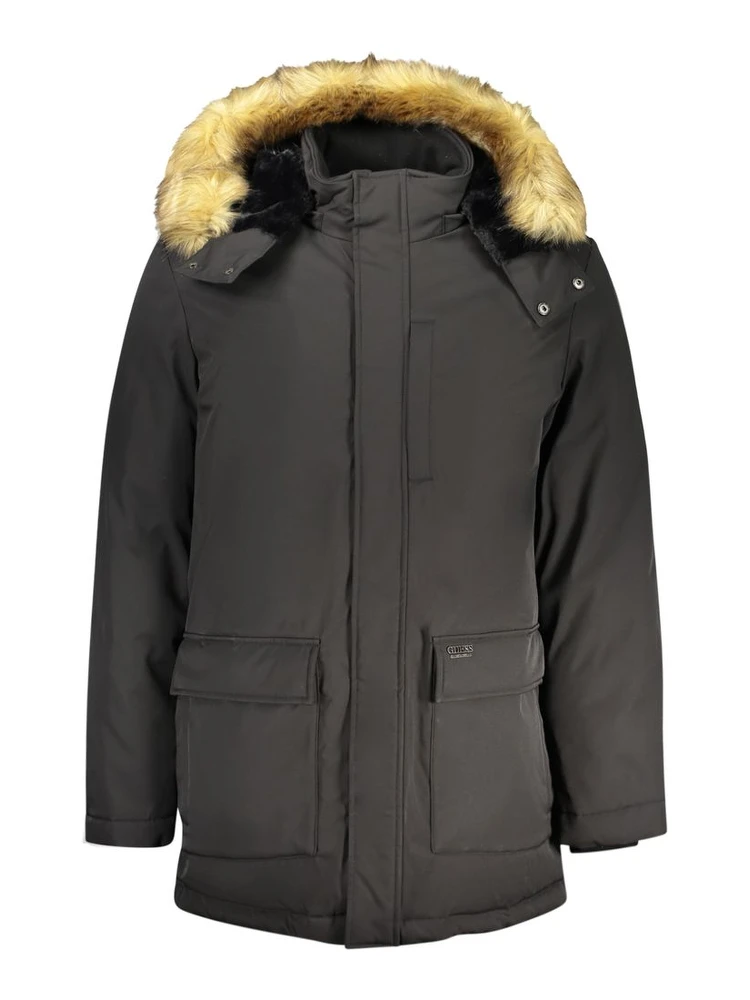 Black Polyester Mens Jacket