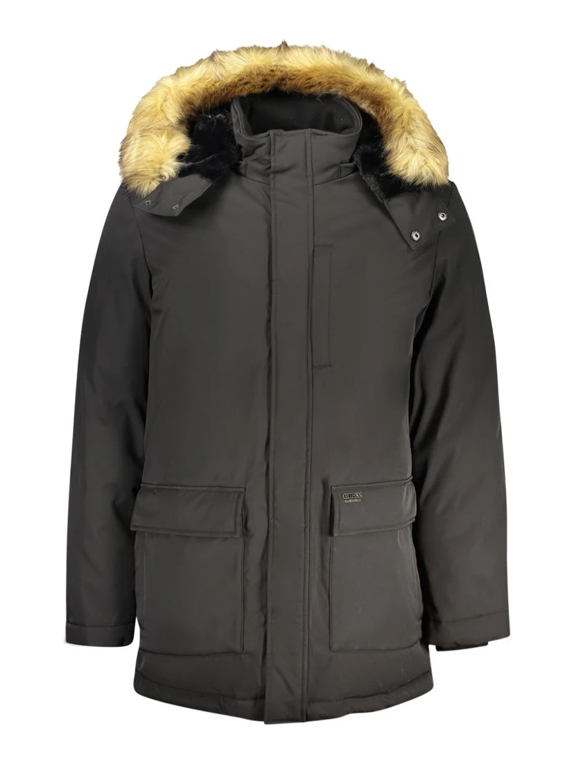 Black Polyester Mens Jacket