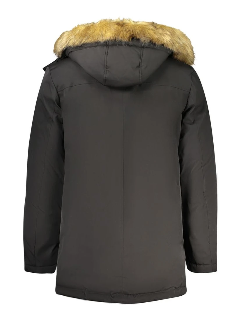 Black Polyester Mens Jacket