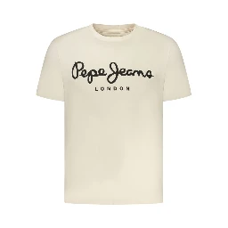 Beige Cotton Men's T-Shirt