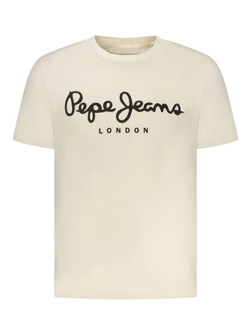 Beige Cotton Men's T-Shirt
