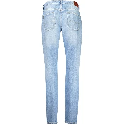 Blue Cotton Tapered Jeans