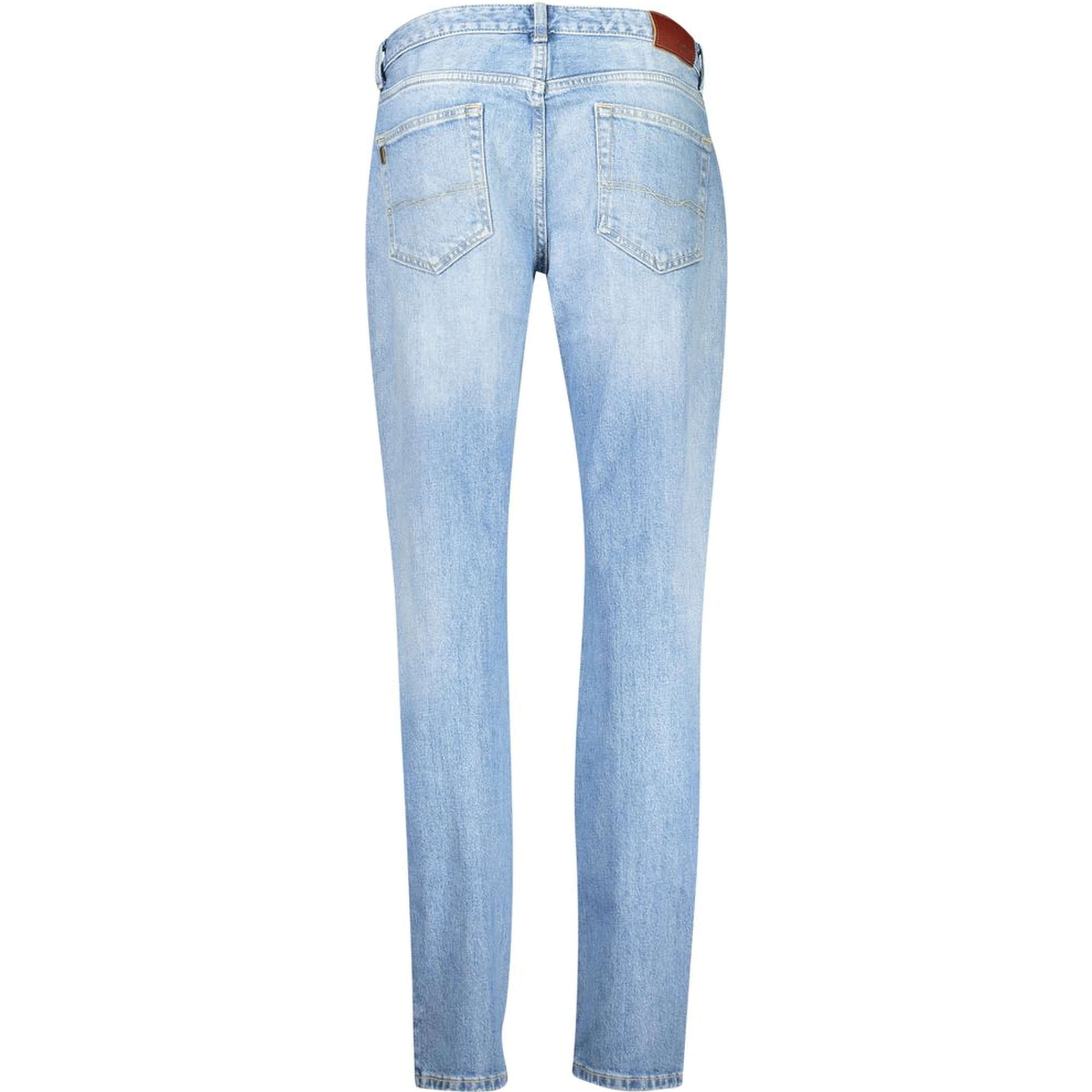 Blue Cotton Tapered Jeans