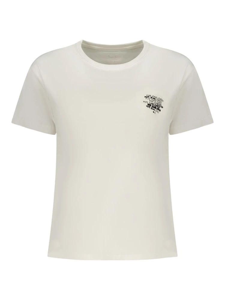 White Cotton Women T-Shirt